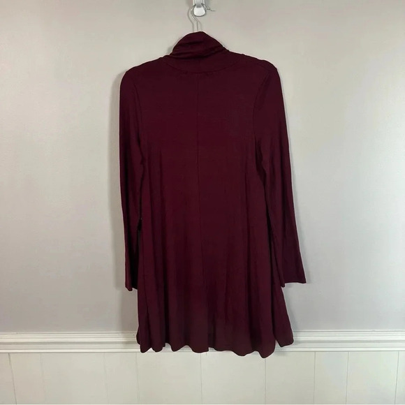 Lulus Sway, Girl, Sway! Wine Red Swing Dress with Relaxed Turtleneck Size L NWT - Picture 7 of 7